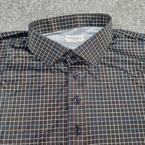 Collars &‎ Co. Mens XL Dress Collar Polo Shirt Checkered Pattern Casual NWOT